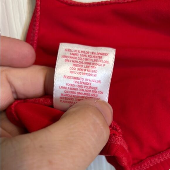 XHILARATION Red Swim Bikini Top Knot Ribbed Padded Adjustable Beach Pool Large - Picture 6 of 6
